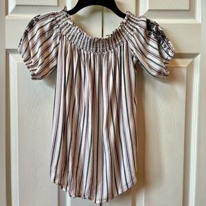 Striped Off-Shoulder Women's Top Size Small